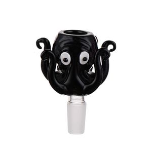 Zwart octopus Glas Bong Bowl stuk 14 mm mannelijke rookaccessoires voor oliebrand ruig waterpijp