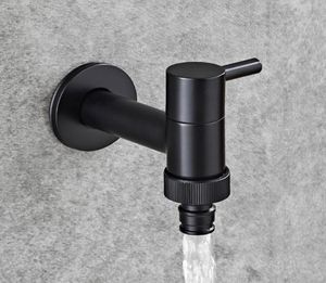 Zwarte olie waskranen koperen badkamer hoekkraan kraan kraan single cold tuin kraan kraan kleine mixer tap4018674