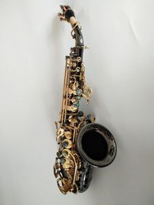Saxophone soprano incurvé professionnel, structure originale noire, modèle B-key, matériau nickel noir et or, instrument de jazz, 991