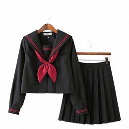 Style de collège orthodoxe noir uniforme scolaire japonais étudiant JK costume uniforme BAD GIRL costume de marin costume de classe chemise haute i8E5 #