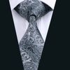 Livraison rapide Hommes Cadre noir Paisley Silk Cravate Hanky ​​Boutons de manchette Ensemble Jacquard Tissé Entreprises Mode Accessoires Cravate Cravate Cravate Formelle N-0209