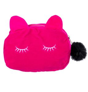 Zwarte potlood kas Pen Box School Stationery Cosmetic Makeup Velour Pouch Zipper Bag Cartoon Cat Multifunction Purse Travel Case2553084