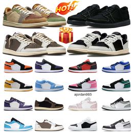 Scarpe da basket basse Black Phantom 1 1s low uomo donna sneakers Reverse Dark Mocha Shadow Toe Panda Chicago scarpe da ginnastica sportive Air