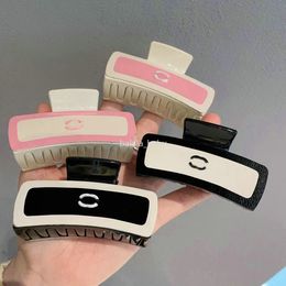 Pinzas para el pelo grandes de color rosa y negro, horquillas elegantes, pasador, pinzas para el pelo de cangrejo, tocados para mujeres y niñas, pinza cuadrada para el pelo, accesorios de moda para el cabello