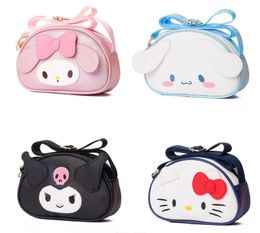 Noir Rose Blanc Mélodie PU Un Sac À Bandoulière Fille Mignon Doux Accessoires Messager Sac Avec Fermeture À Glissière