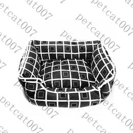 Zwart plaid hondenbed kennels brief afdruk huisdier nest pennen kleine grote honden kennel bedden benodigdheden312b