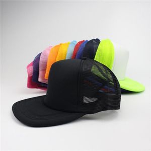 Zwarte effen mesh mode straat hoed volwassen mesh hoed lege vrachtwagen cap accepteren aangepaste logo baseball cap hiphop raster zon hat298l