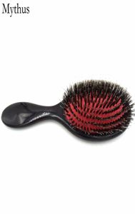 Peigne de Massage en plastique noir en poils de sanglier, en Nylon, coussin d'air Portable, brosse à pagaie de coiffure, outils de soins capillaires pour Salon de coiffure, 1569247