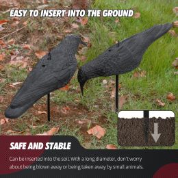 Plastique noire Crow Garden Bird Der "Scarecrow Mice Control Control Decter Decor Decor pour les leurres de chasse aux oiseaux