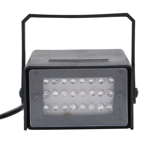Mini lampe stroboscopique à 24 LED en plastique noir, Durable et environnemental, lampe Flash Disco DJ, éclairage de scène de Club, ampoule de fête Bar 111