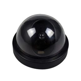 Plastique noir Smart Indoor / Outdoor Dummy Dome Dome Fake CCTV Security Camera avec lumière rouge clignotante CA-05