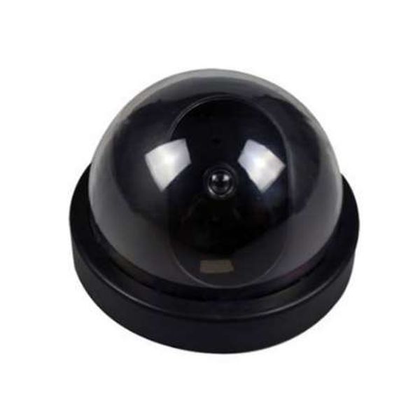 Plastique noir Smart intérieure / extérieure mannequin dôme fausse caméra de sécurité CCTV avec rouge clignotant