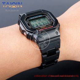 Zwarte plastic stalen horlogeband hoogwaardige herenwachtband voor Casio G-shock DW5600 GW-M5610 GA-2100 DW-6900-serie armband