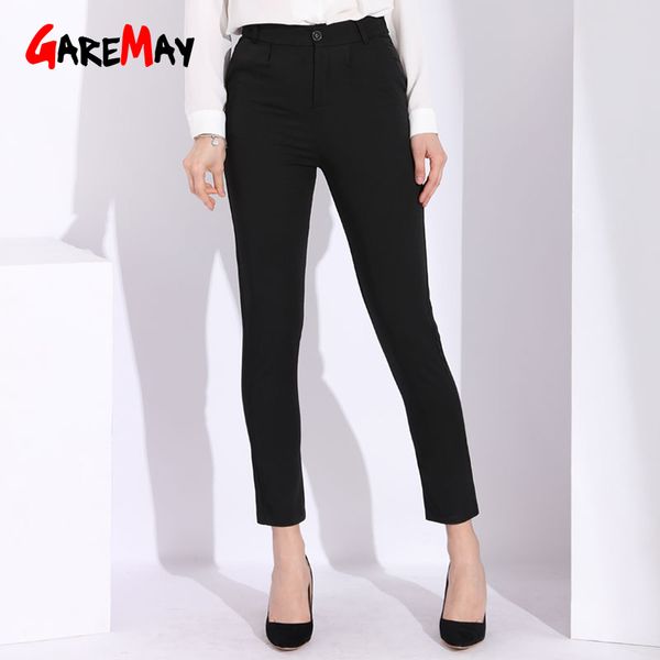 Noir Plus La Taille Harem Pantalon Femmes Lâche Causal Dames Crayon Pantalon Cheville Longueur D'été Pantalon Femme 210428