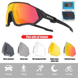 Zwarte gepolariseerde lens Sport bril fietsglazen bril fietsen mountainbiken zonnebrillen mannen vrouwen wandelen rijzonnebril mtb bril