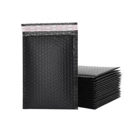 Sac d'expédition à bulles en poly noir 18x23 cm / 7x9 pouces enveloppes rembourrées sacs d'emballage doublés de bulles en vrac pour l'emballage d'expédition JK2102XB Hwqij