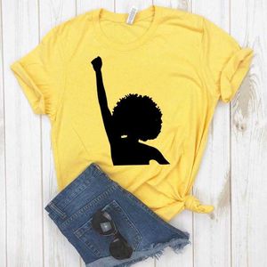 Black power feministische t-shirt print vrouwen hipster grappige t-shirt dame yong girl top