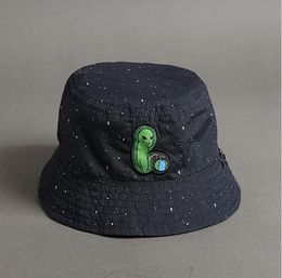 Zwarte print patroon emmer hoed voor vrouwen mannen paar lente zomer visser hoeden caps zonnebrandcrème hiphop cap