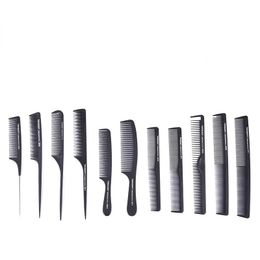Zwarte professionele kammen Kappelen Nieuwe staartkam Plastic Anti Static Comb Hair Cutting Comb