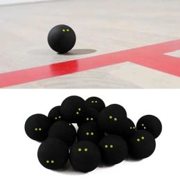 Raquettes de squash professionnel noires Sports Boules en caoutchouc à basse vitesse de racette à deux points à deux jaunes