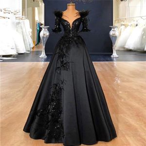 Black Prom Dresses A Line 2020 Kralen Een lijn Sequen Avondjurken Vestido de Fiesta Pageant Party Draagt