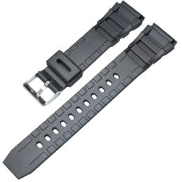 Black Pu Watch Band Bracelet 18mm 20 mm 22 mm Dames Men Sport Diving Bandje voor Casio -band
