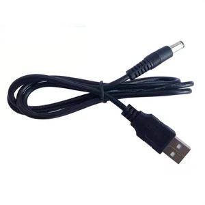 Zwart puur koperen USB-voedingskabel, USB naar DC5521 oplaadkabel, bureaulamp, ventilatorrouter, oplaadverlengkabel