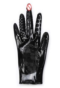 Black PVC Immasproof vibré gants gants gants vibrateur flirter gant femmes gpot masturbation sex toys products pour co9990533