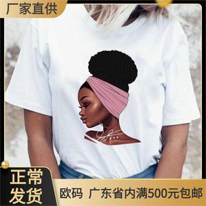 Black Queen Lip T-shirt Nieuw Black Girl Feminist Lip Print Dames T-shirt