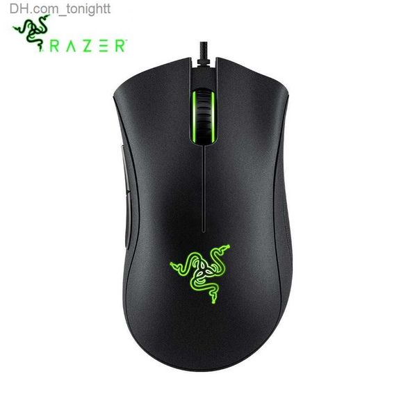 Black Razer DeathAdder Essential Wired Gaming Mouse Ratones 6400DPI Sensor óptico 5 botones independientes para PC Gamer Q230825