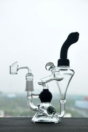 Hookahs Black Recycler Bongs Nexusglass Aceite Burner Glass Hightimes Bong 14.4 mm Glass Article Aceit Rig.