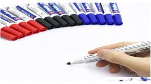 Stylos de tableau blanc effaçables noir rouge bleu bureau école point 01 pouces stylos d'écriture lisse tableau blanc écriture marqueurs effaçables stylo Dh9824828