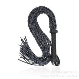 Poignée tressée rouge noir manche en cuir Slogger à la main Whip Horse Horse Racing Flogger 240428