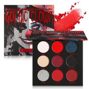 Zwart Rood Oogschaduwpalet Goth Clown Halloween Make-up Wit Zilver Glitter Metallic Rood Zwart Oogschaduwpalet Joker Zombie 240122