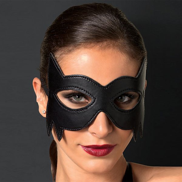 Negro rojo media cara ojos máscara Catwoman mascarada fiesta de baile máscara murciélago vampiro Cosplay Domino Halloween vestido de lujo accesorio