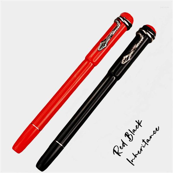 Noir rouge héritage serpent Clip luxe Roller stylos plume encre écriture cadeau papeterie haute qualité fournitures de bureau