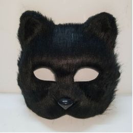 Black Red Lady Fox Prom Mask Female Full Face Props Cat Masque Halloween Animal Mardi Gras Partymaske