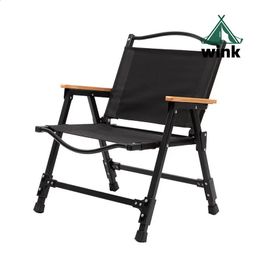 Chaise pliante Kermit amovible noire, chaise de Camping Portable en alliage d'aluminium, chaise de plage 240125
