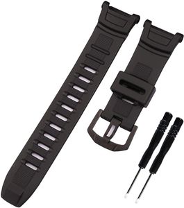Zwarte hars voor Casio PGR-130Y PRW-1500 Outdoor Sports Rubber Strap Mannen en Dames Pin Gesp Accessoires Watch Bands