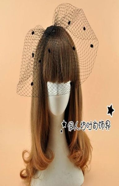 Negro Retro Audrey Hepburn accesorios para el cabello de novia jaula de pájaros lindo velo de fiesta de boda Dot accesorios nupciales Whole7366645