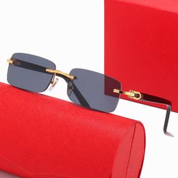 Zwarte randloze suglasses mode luxemerk carti -bril voor vrouw en mannen Amerikaanse brillen