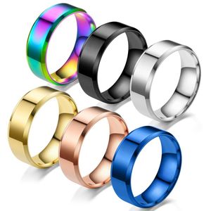Zwarte ringen klassieke roestvrijstalen ringbetrokkenheid trouwringen voor mannen vrouwelijk paar zwart zilveren kleur mode sieraden