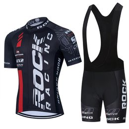 Black ROCK RACING Cycling Team Jersey 20D Bike Shorts Set Ropa Ciclismo MenS MTB Summer Pro Ciclismo Maillot Bottom Clothing215S