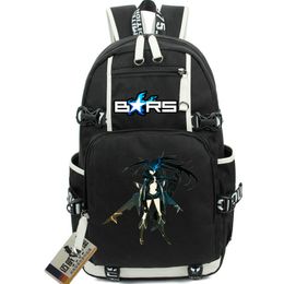 Mochila de tiradores de rock negro brs daypack noitamina back back de dibujos animados mochilas estampadas mochil