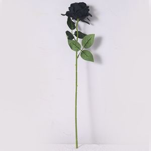 Black Rose Artificial Flowers Silk Home Decor Wedding Flores Bloemen Bouquet voor Halloween -bruiloftdecoraties