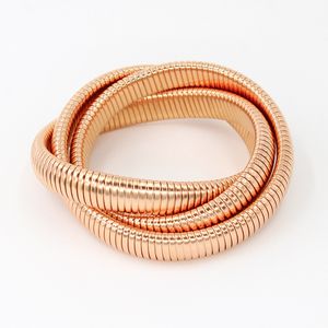 noir rose or ruban 18cm 20cm bracelet élastique à trois couches bracelet en acier inoxydable non décoloré HipHop pour femmes fille élément bijoux fil diamètre 12MM concepteur