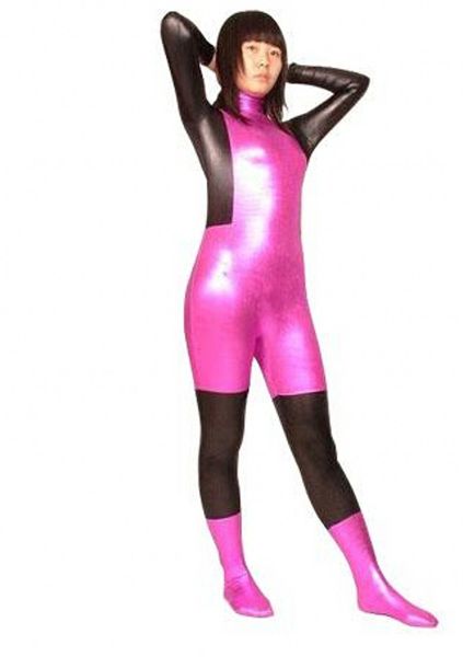 Blackrose rot Glänzend metallisch sexy Mädchen Catsuit Kostüme Lycar Spandex Zentai Bodysuit Party Club Bühne Kostüme Overall