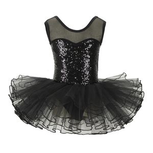 Paillettes noires pour enfants costume costume girls ballet tutu juge de juge pour performance 240412
