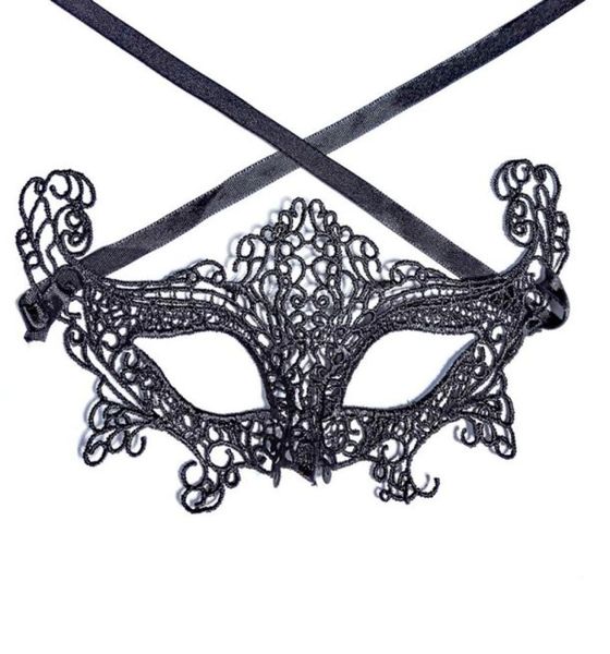 Black Sexy Lady Halloween Lace Mask Cutout Eye Mask Lady Sexy Mardi Gras Masques pour Masquerade Party3616143