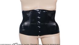 Corsés de látex sexys negros con cordones en la espalda Bustiers de goma Ropa superior de talla grande 00025992875